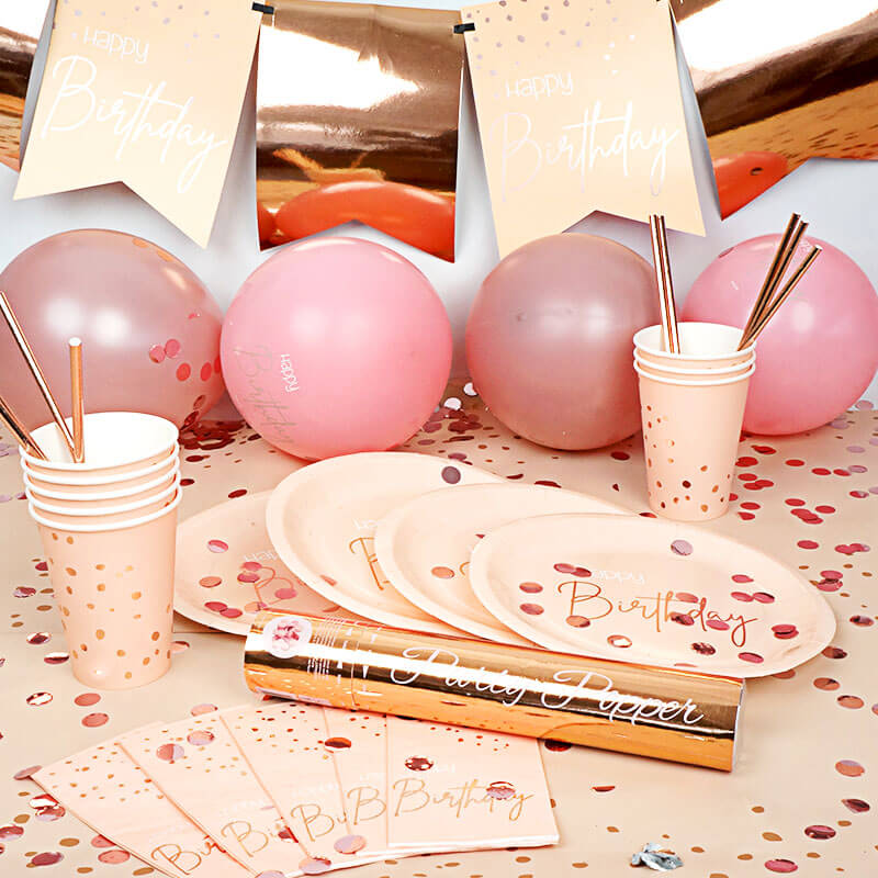 Party-set rosé goudkleurige verjaardag