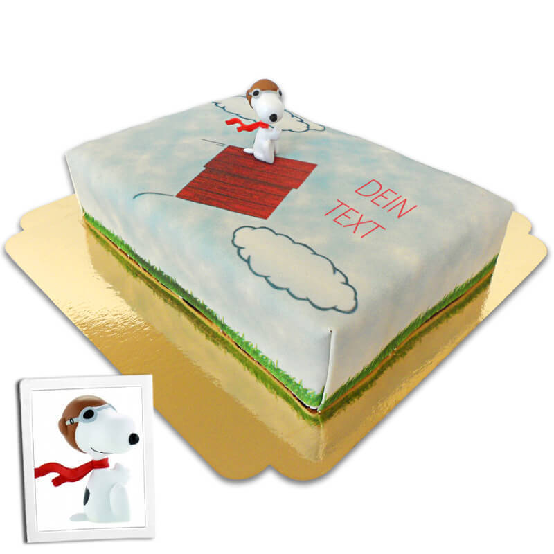 Snoopy® op vliegend hondenhok taart