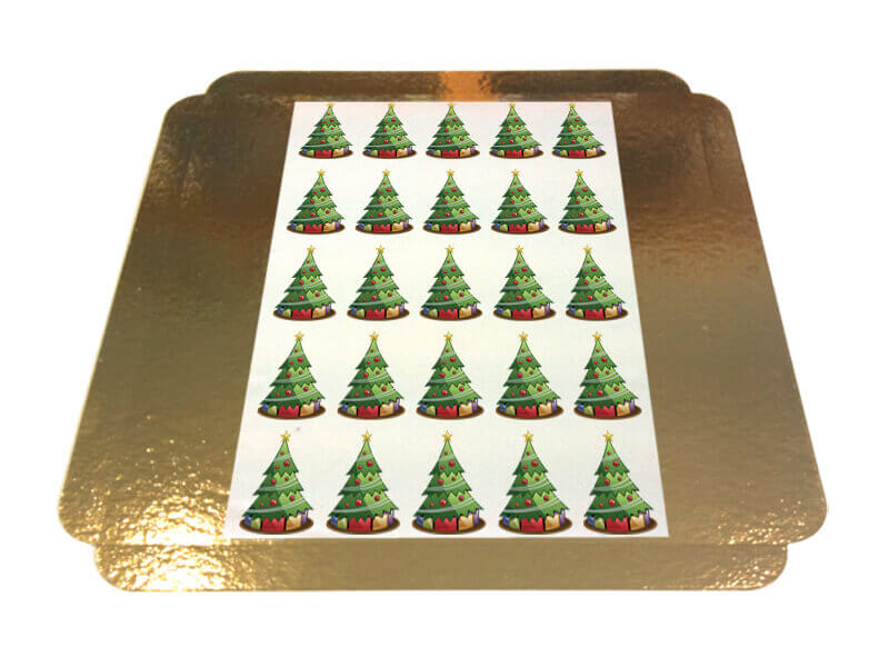 Eetbare print - kerstbomen 5x5cm