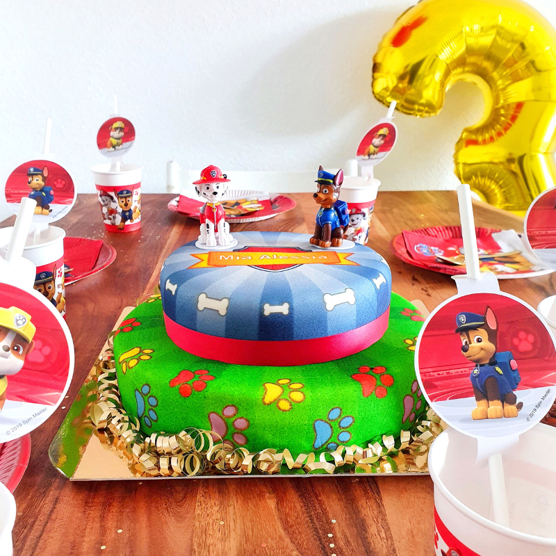 Chase en Marshall van PAW Patrol® op taart met twee verdiepingen