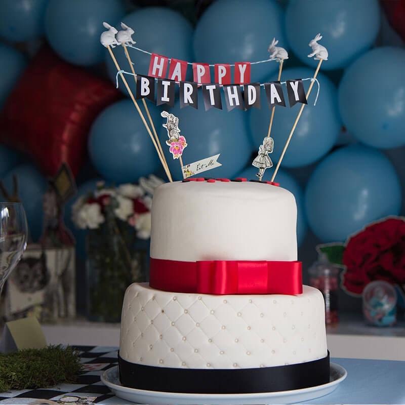 Happy Birthday Luxe Taart tweedelig - verschillende kleuren