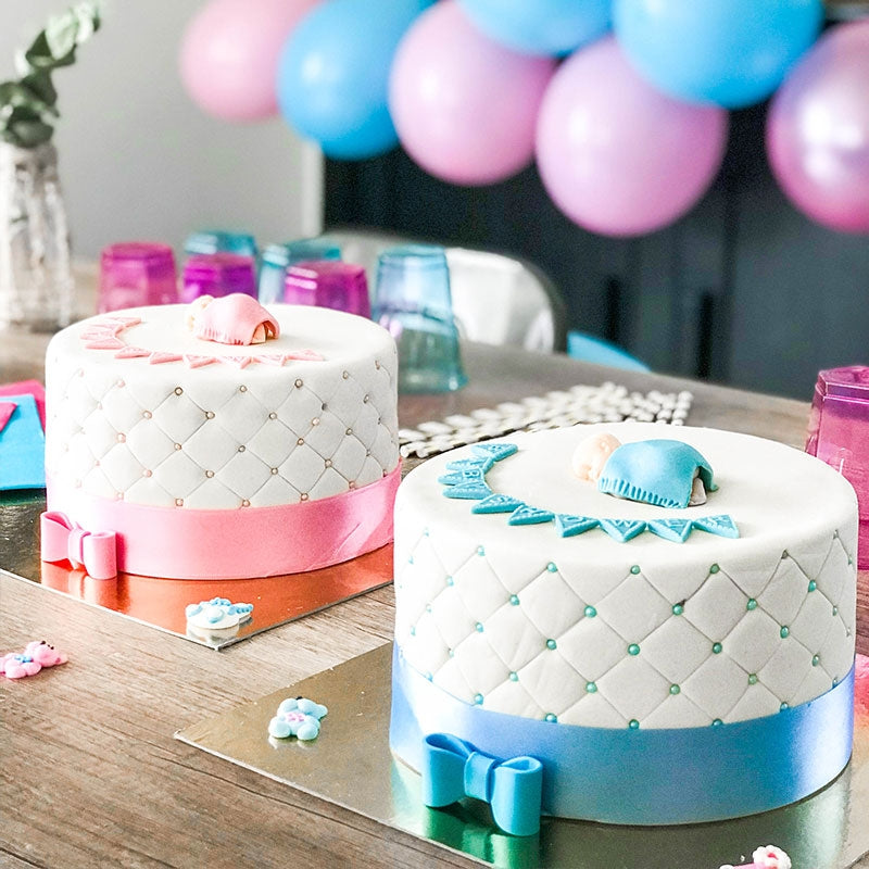 Roze Babyshower-taart - dubbele hoogte