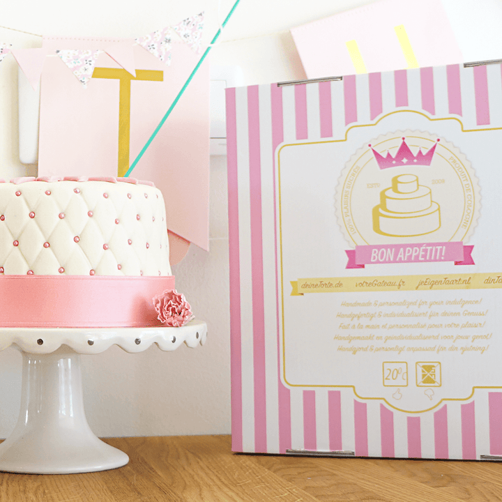 Happy birthday luxe roze taart - Dubbele hoogte