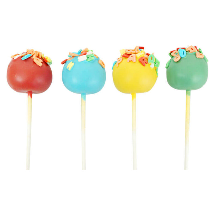 Kleurrijke letter Cake-Pops (12 Stuks)