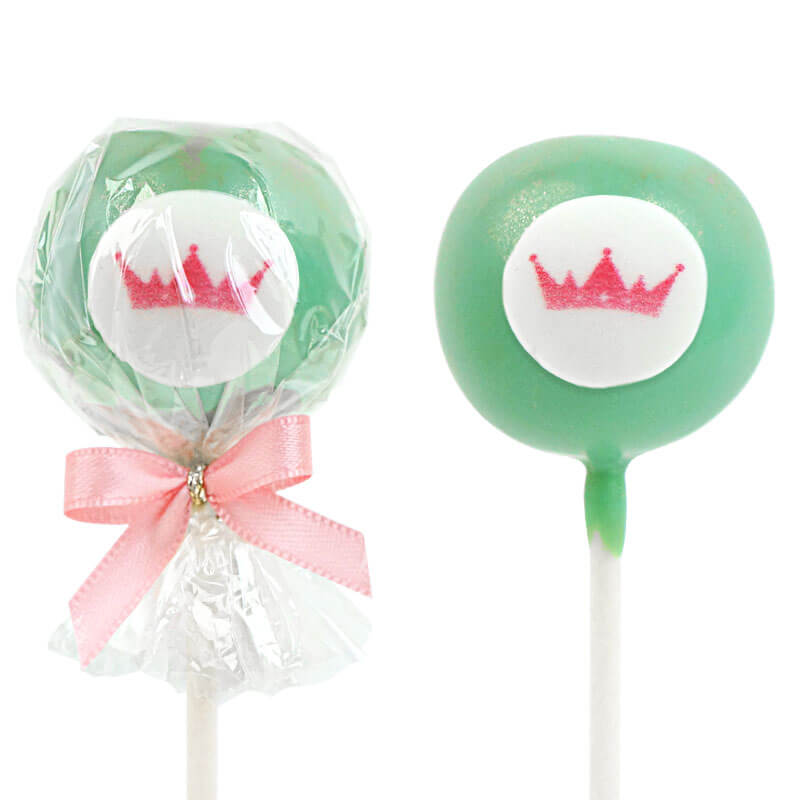 Effen gekleurde cake pops met logo (12 stuks)