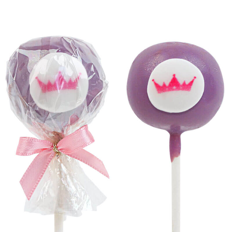 Effen gekleurde cake pops met logo (12 stuks)