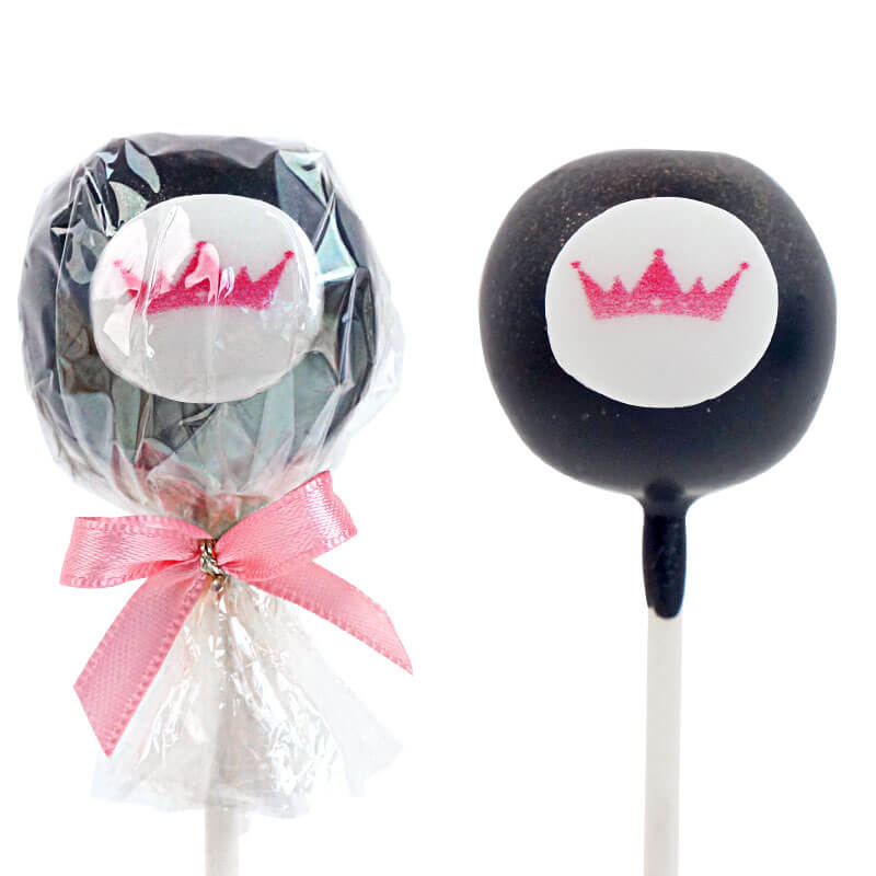 Effen gekleurde cake pops met logo (12 stuks)