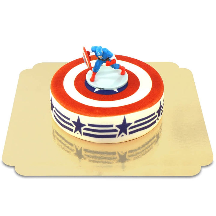 Captain America® op beschermschild taart