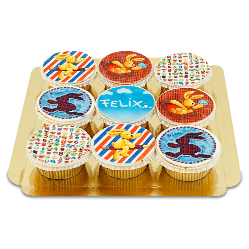 Felix het konijn cupcakes (9 stuks)