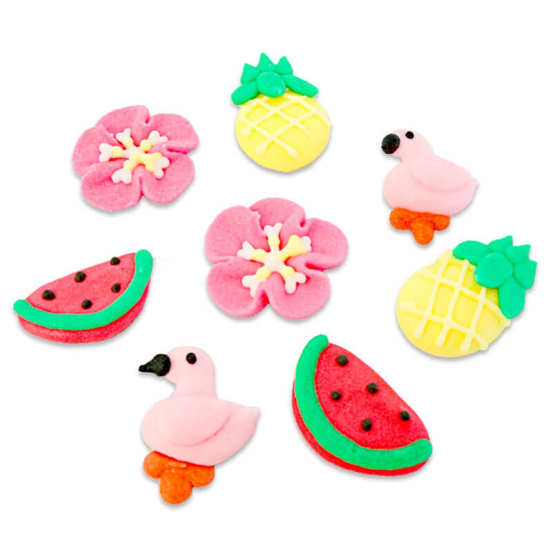 Flamingo suikerdecoratie (8 stuks)