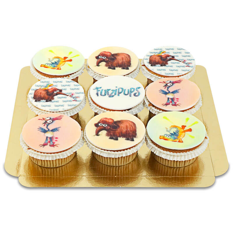 Draak Furzipups & zijn vriendjes cupcakes (9 stuks)