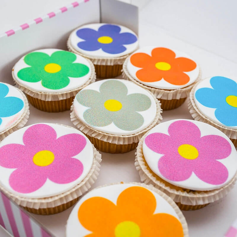 Flower Power cupcakes (9 stuks)