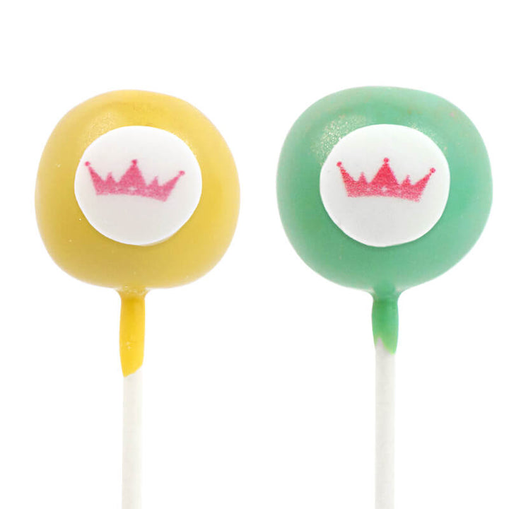 Kleurrijke cakepops met logo in 2 kleuren (2x6 stuks)