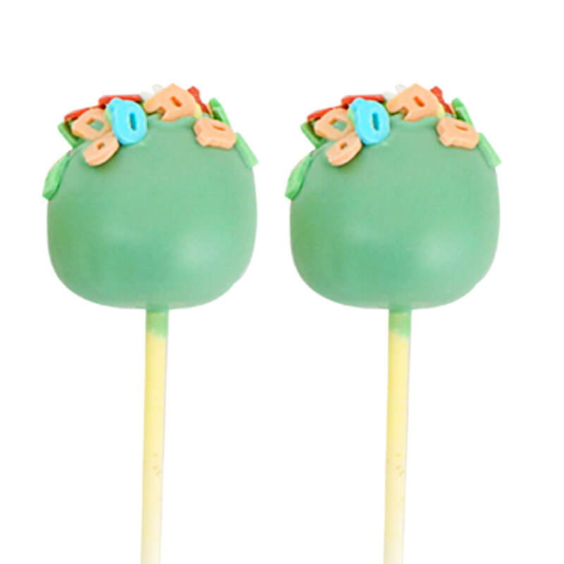 Groene Cake-Pops met letters (12 Stuks)