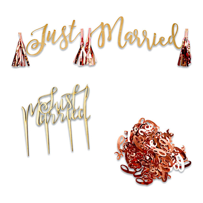 Bruiloft decoratie set "Just Married"