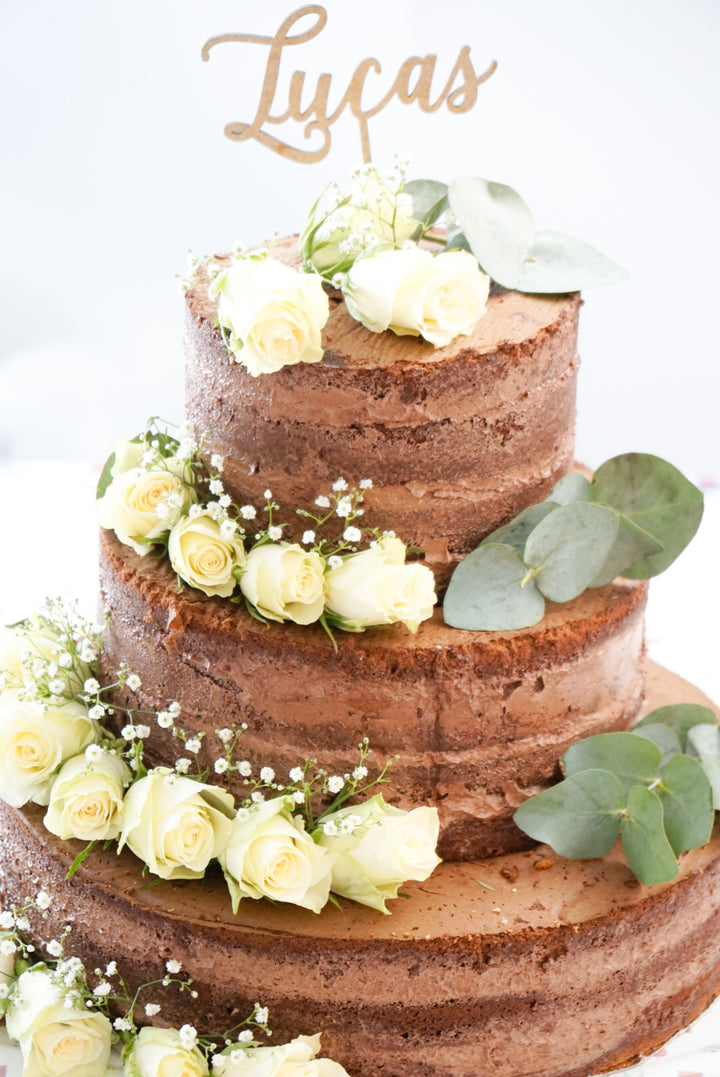 Chocolade naked cake, Bruidstaart