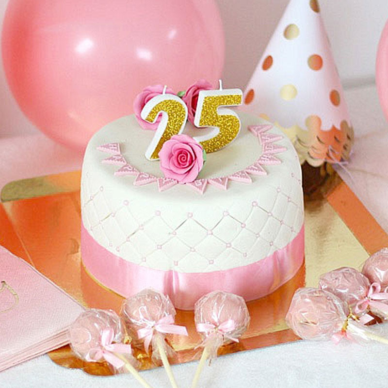 Happy birthday luxe roze taart - Dubbele hoogte