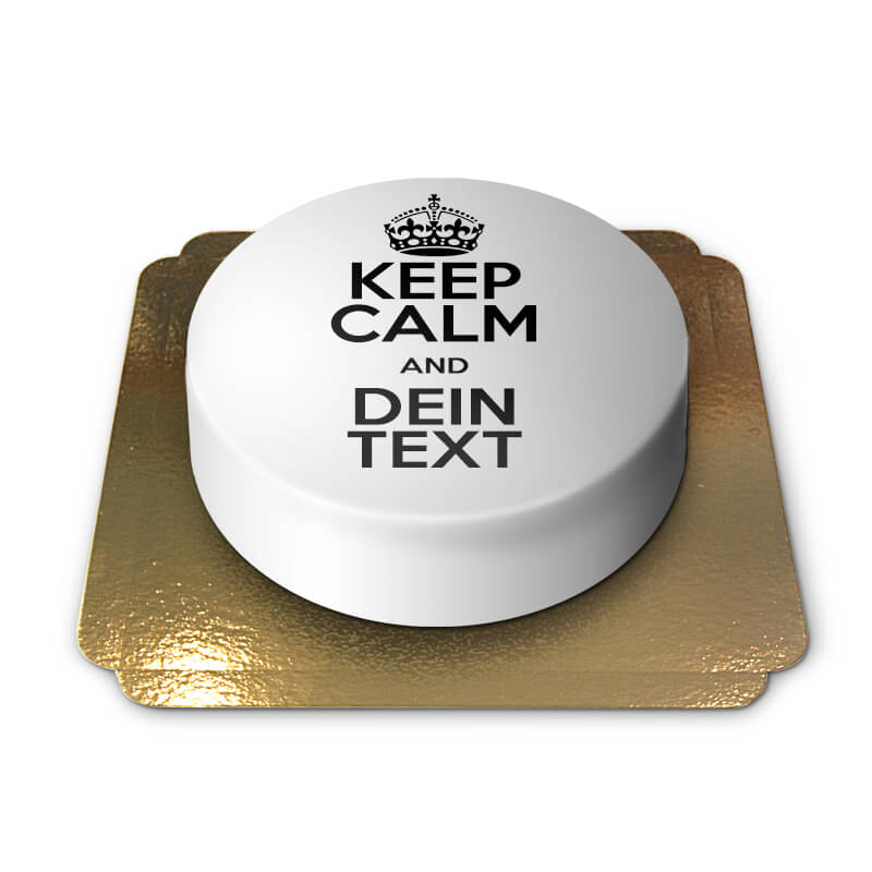 Witte "Keep Calm and.."-taart