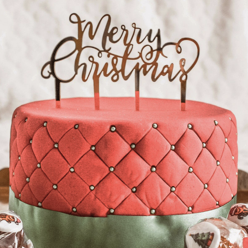 Cake Topper Merry Christmas