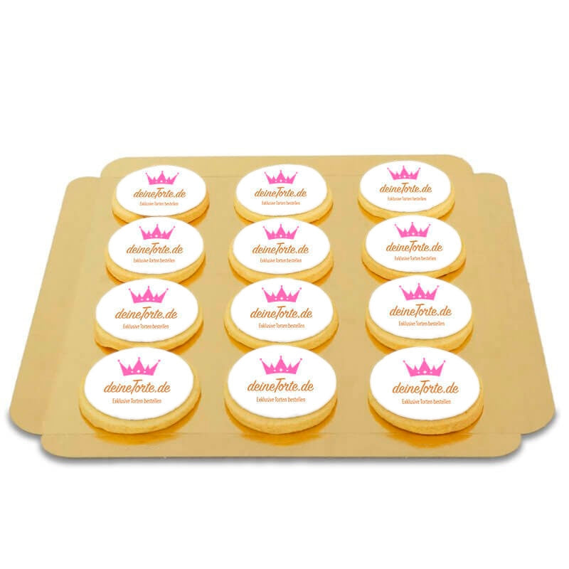 Logo-koekjes, rond (12 stuks)