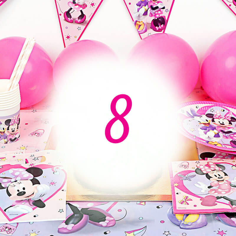 Partyset Minnie Mouse® voor 8 Personen - zonder taart