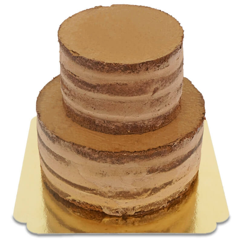 Chocolade Naked Cake tweedelig