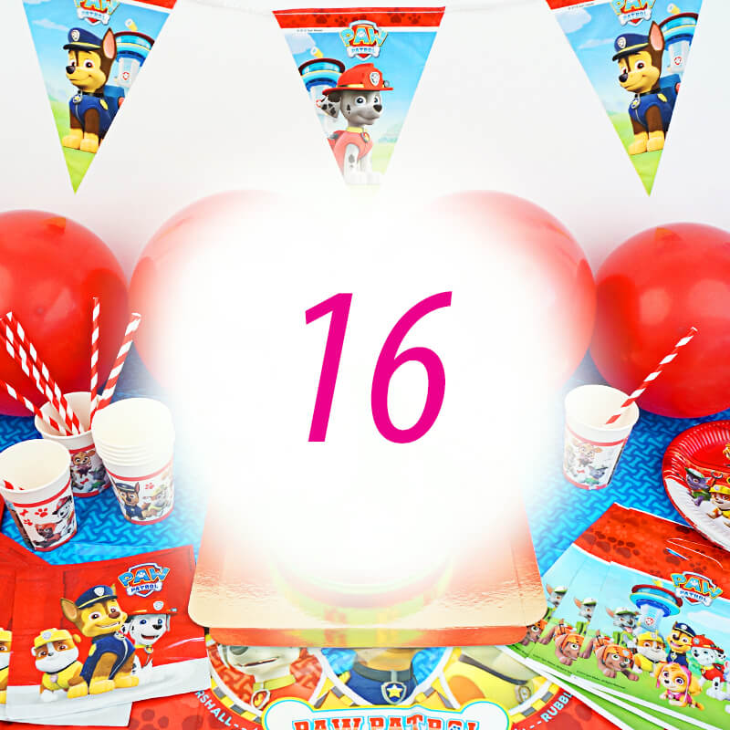 Partyset PAW Patrol® voor 16 personen - zonder taart