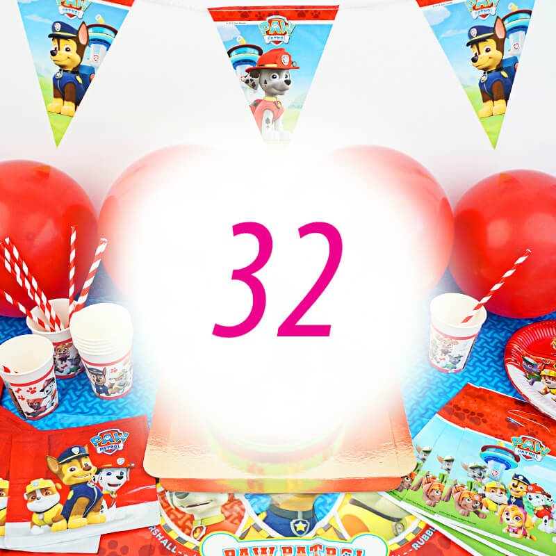 Partyset PAW Patrol® voor 32 personen - zonder taart