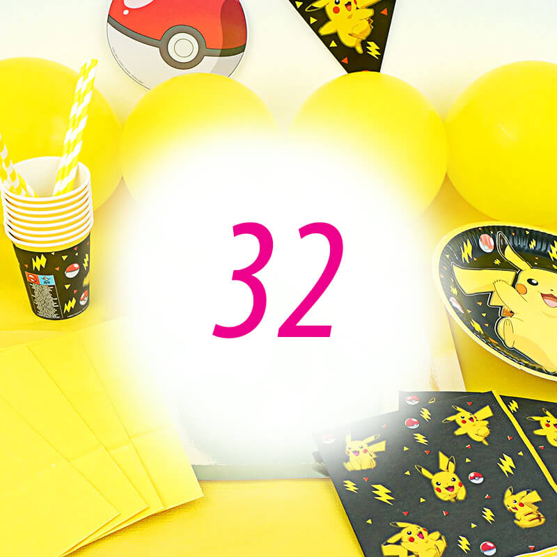 Pokemon® party set voor 32 personen - zonder taart