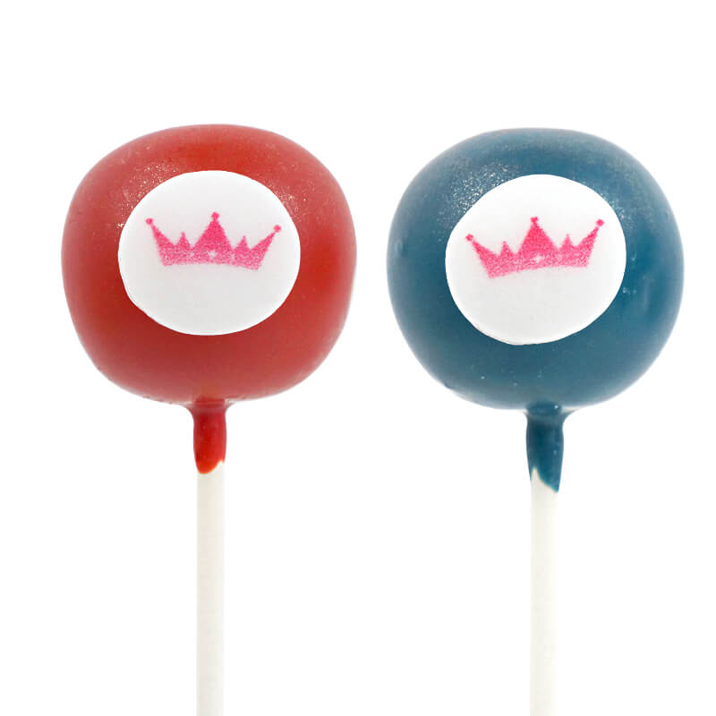 Kleurrijke cakepops met logo in 2 kleuren (2x6 stuks)