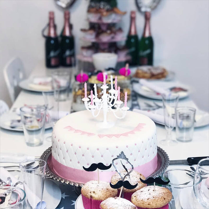 Happy birthday luxe roze taart - Dubbele hoogte