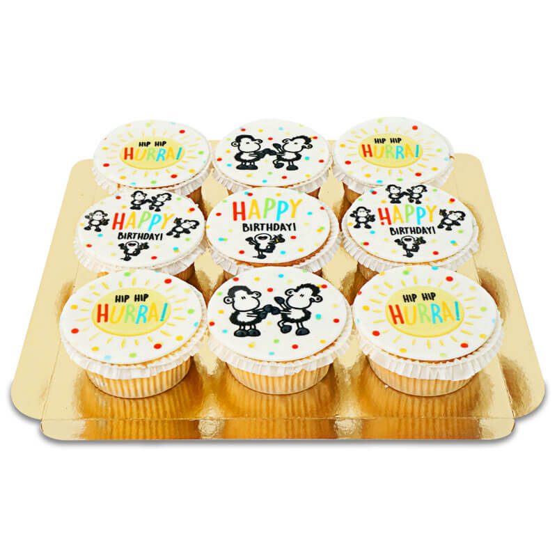 Sheepworld - Hip Hip Hurra Cupcakes, 9 stuks