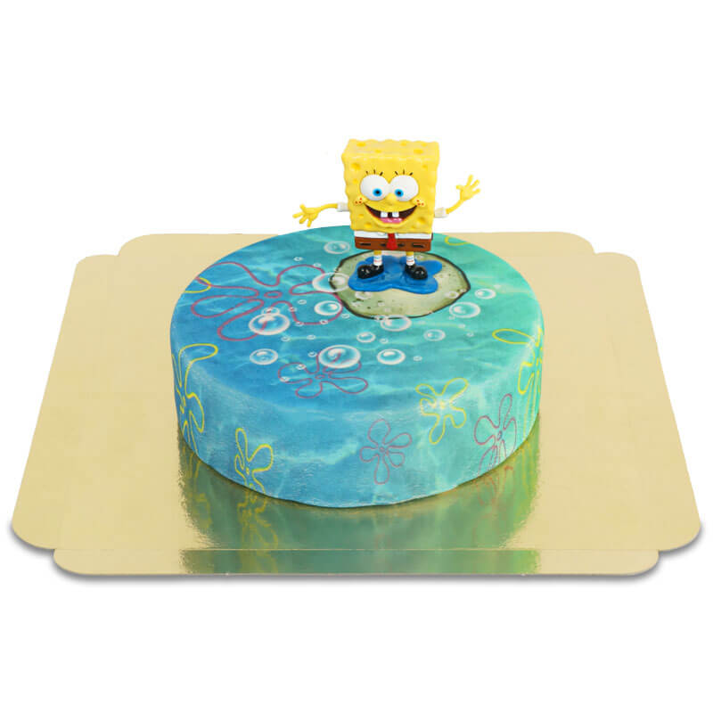 SpongeBob® op ronde onderwatertaart