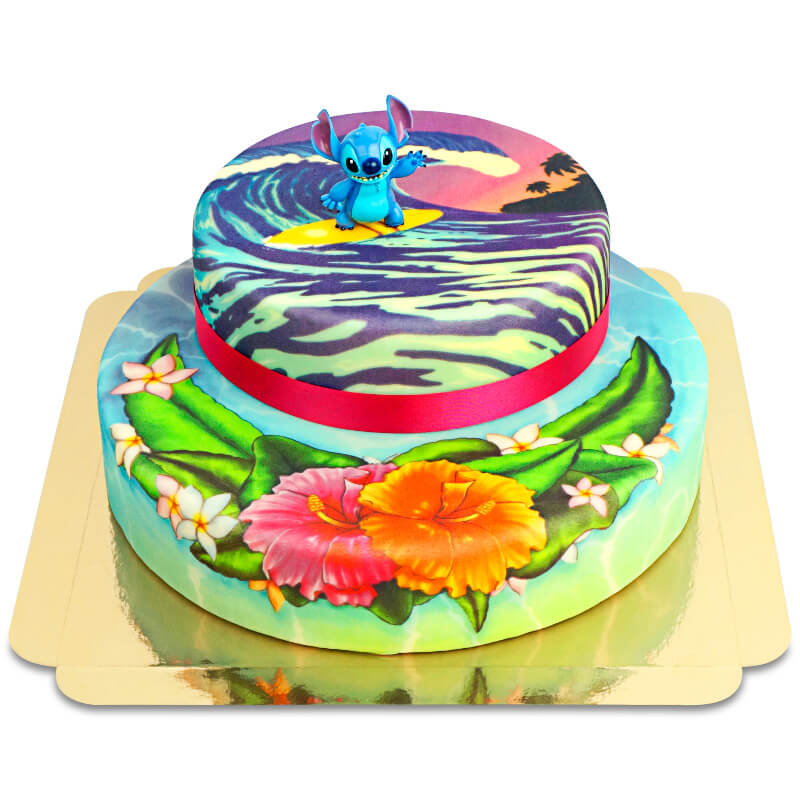 Stitch® op een 2-tier surfer taart