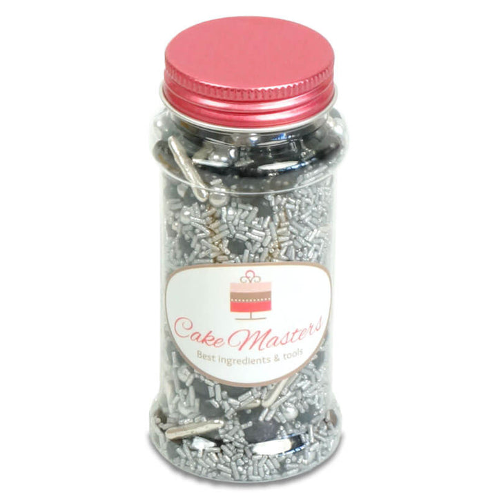 Suiker sprinkles zilver & zwart 80g