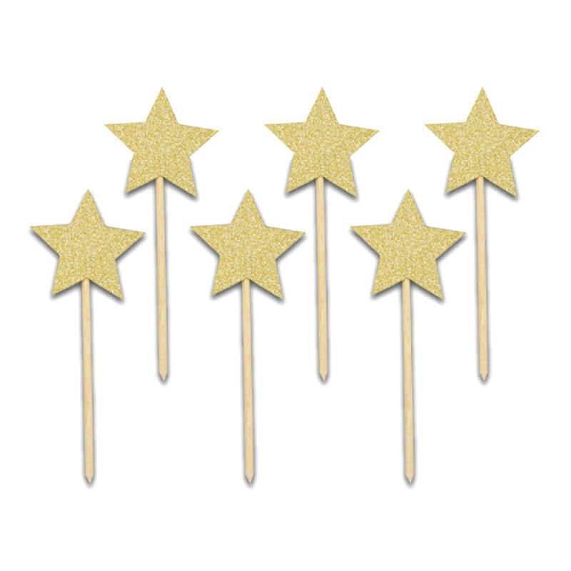 Cake-Topper Sterren (6 stuks)