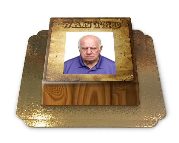 Wanted Houten-frame, Fototaart