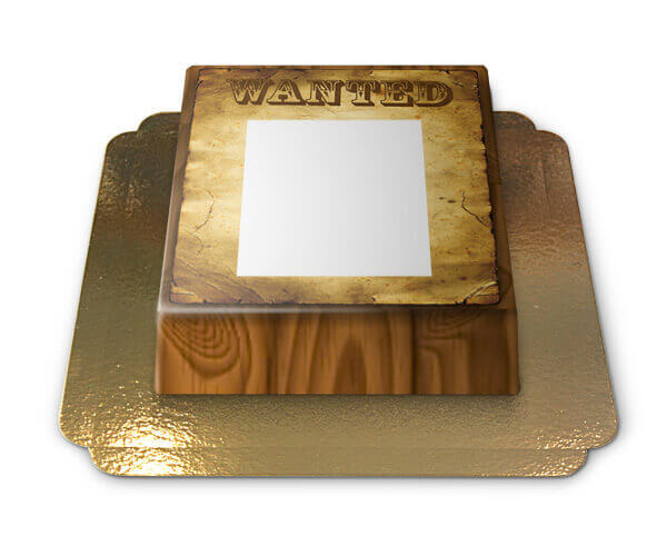 Wanted Houten-frame, Fototaart