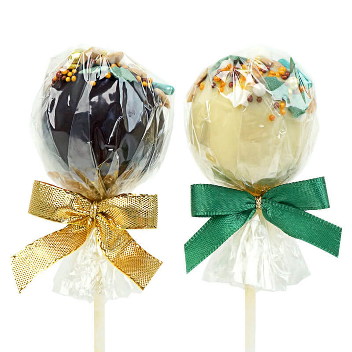 Kerst cake pops met goudgroene sprinkles (12 stuks)