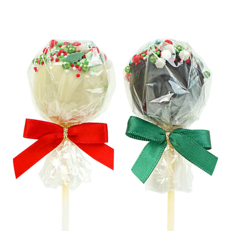 Kerst cake pops met rode en groene sprinkles (12 stuks)